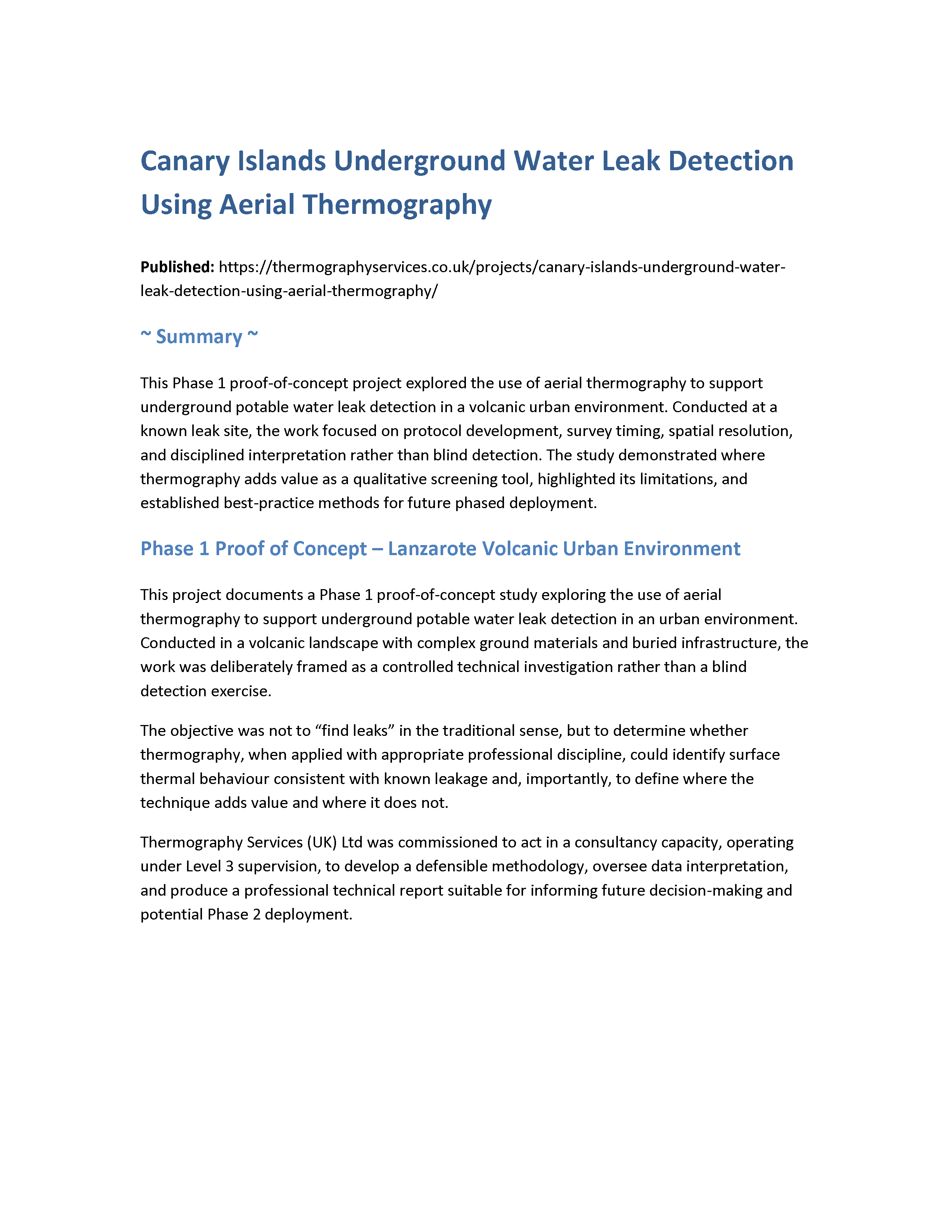Thermal Exception Case Study