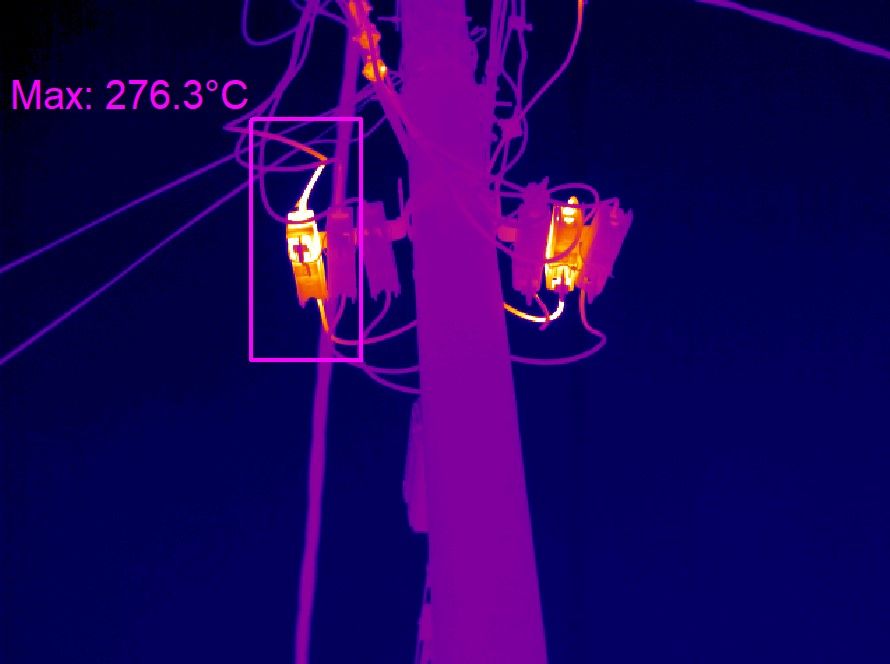 Thermogram shows several hotspots